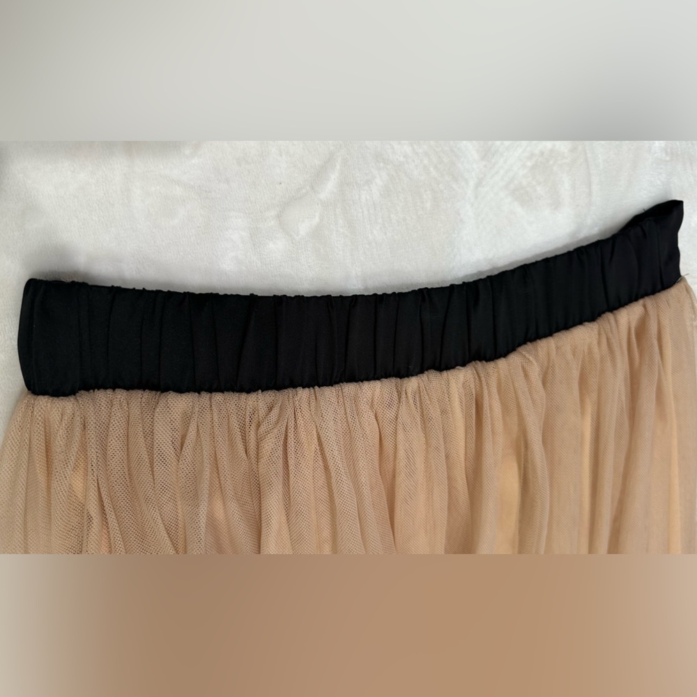 Fire Los Angeles Black Cream High-Low Midi Skirt Size M - Picture 7 of 10